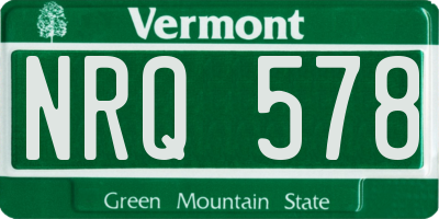 VT license plate NRQ578