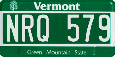 VT license plate NRQ579