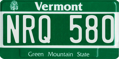 VT license plate NRQ580