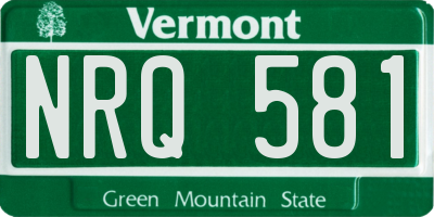 VT license plate NRQ581