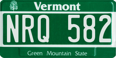 VT license plate NRQ582