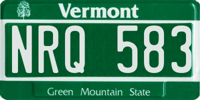 VT license plate NRQ583