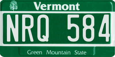 VT license plate NRQ584