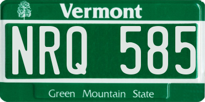 VT license plate NRQ585