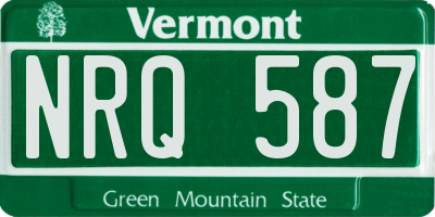 VT license plate NRQ587