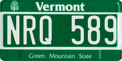 VT license plate NRQ589