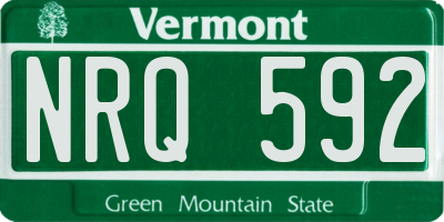 VT license plate NRQ592