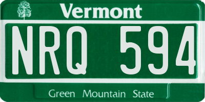VT license plate NRQ594