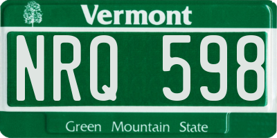 VT license plate NRQ598