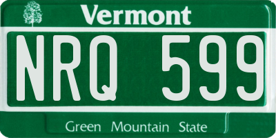 VT license plate NRQ599