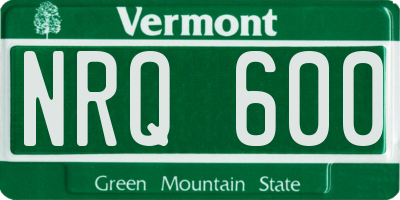 VT license plate NRQ600