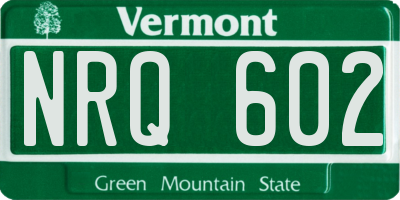 VT license plate NRQ602