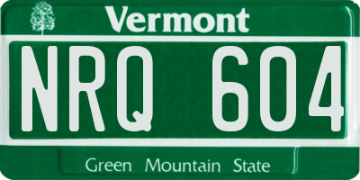 VT license plate NRQ604