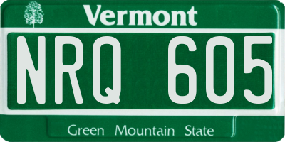 VT license plate NRQ605