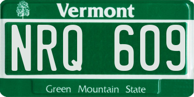 VT license plate NRQ609