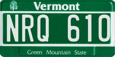 VT license plate NRQ610
