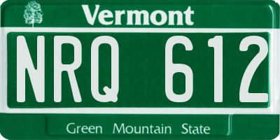 VT license plate NRQ612