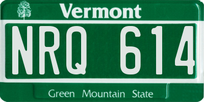 VT license plate NRQ614