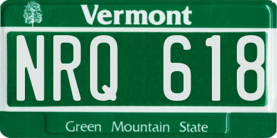 VT license plate NRQ618