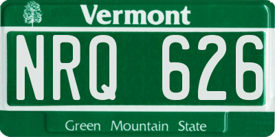 VT license plate NRQ626