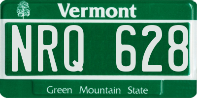 VT license plate NRQ628
