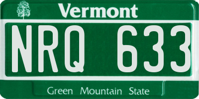 VT license plate NRQ633