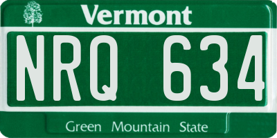 VT license plate NRQ634
