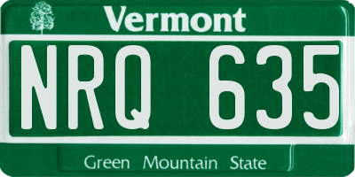 VT license plate NRQ635