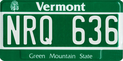VT license plate NRQ636