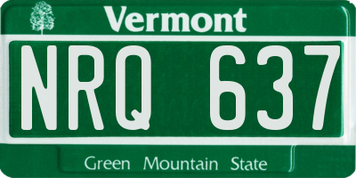 VT license plate NRQ637
