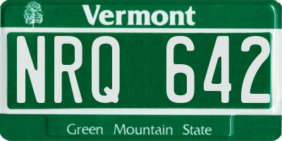 VT license plate NRQ642