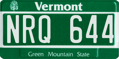 VT license plate NRQ644