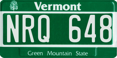 VT license plate NRQ648