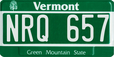 VT license plate NRQ657