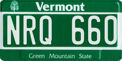 VT license plate NRQ660