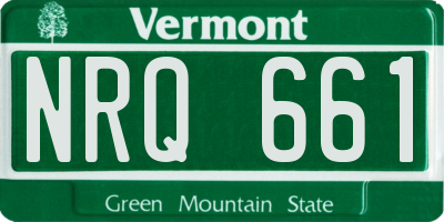 VT license plate NRQ661