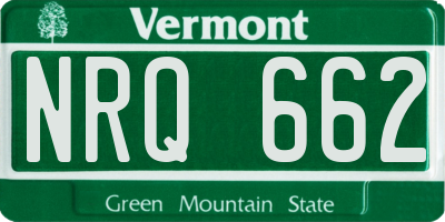 VT license plate NRQ662