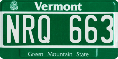 VT license plate NRQ663