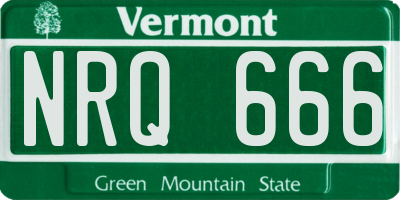 VT license plate NRQ666