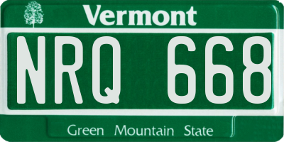 VT license plate NRQ668