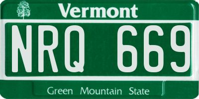 VT license plate NRQ669