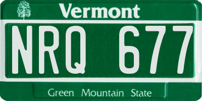 VT license plate NRQ677
