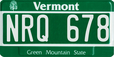 VT license plate NRQ678