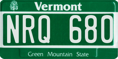 VT license plate NRQ680