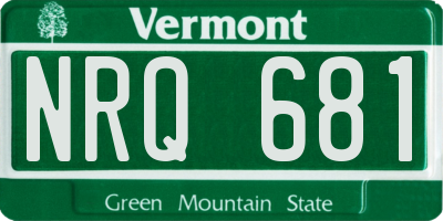 VT license plate NRQ681