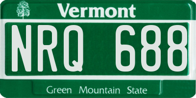 VT license plate NRQ688