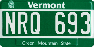 VT license plate NRQ693