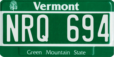 VT license plate NRQ694