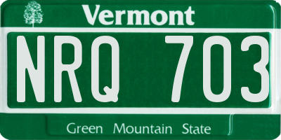 VT license plate NRQ703