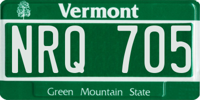 VT license plate NRQ705